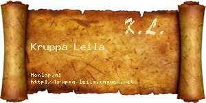 Kruppa Leila névjegykártya